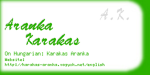 aranka karakas business card